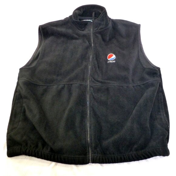 Mens Pepsi Sierra Pacific Outdoors XL Black Fleece Vest - Picture 1 of 7